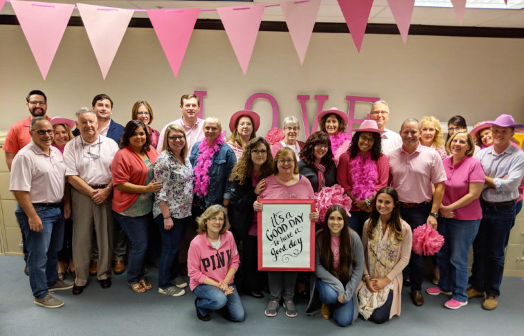 Group photo from breast cancer awareness event