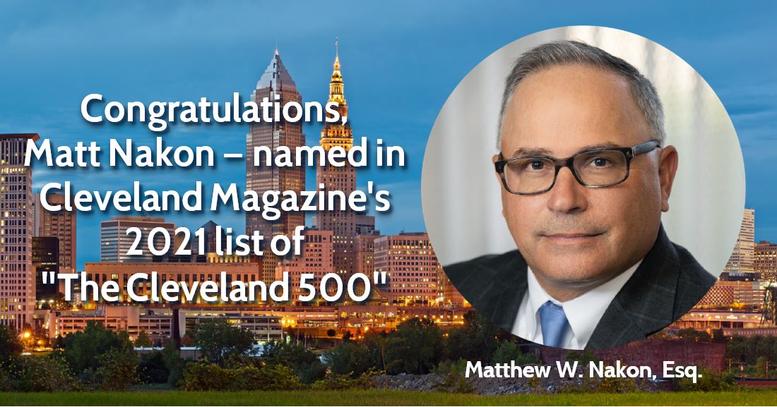 image Matthew Nakon named to Cleveland Magazine's "The Cleveland 500" for 2021