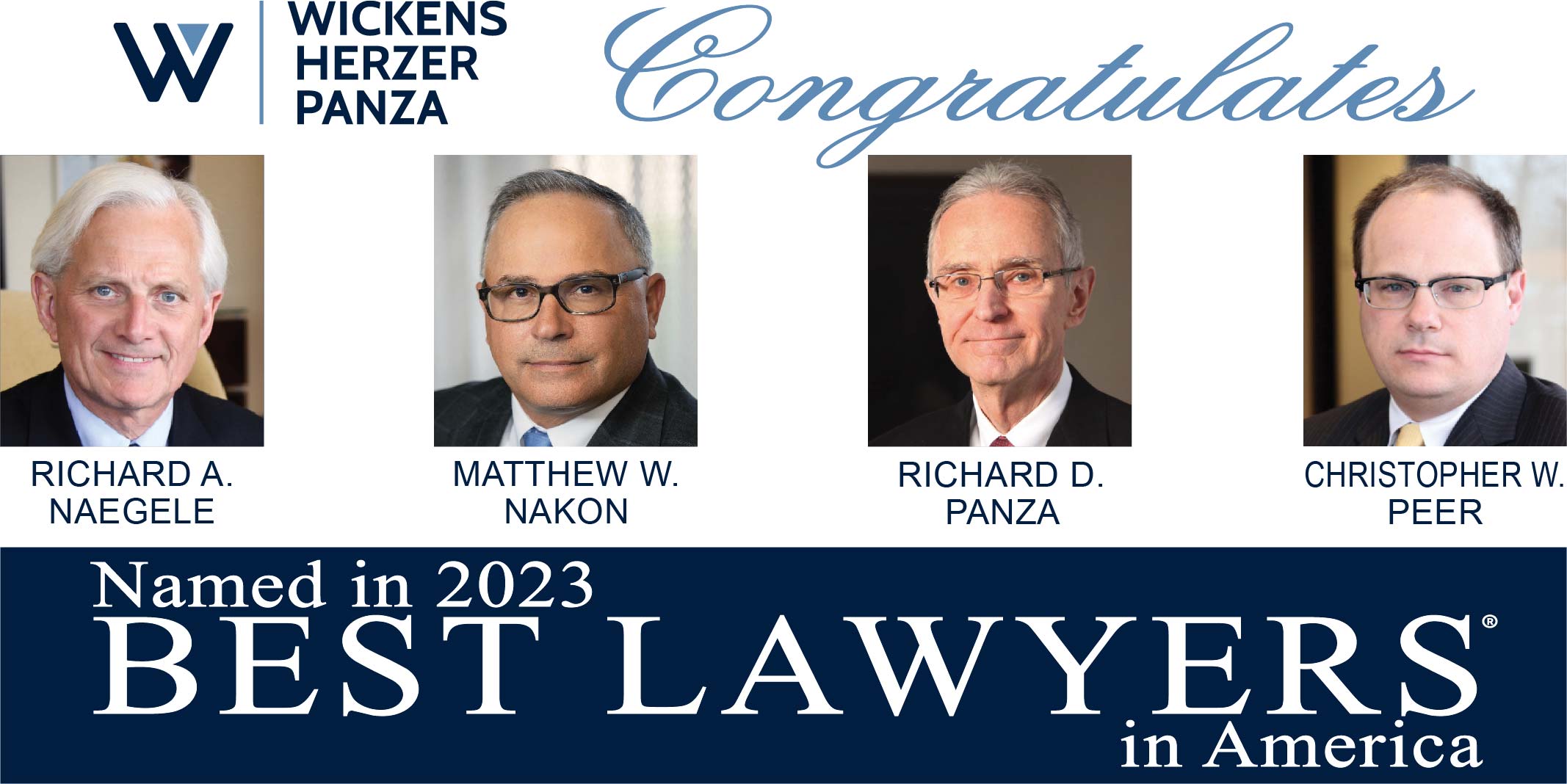 image Four Lawyers from Wickens Herzer Panza recognized in The Best Lawyers in America© 2023